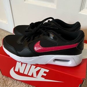Nike Air Max SC SE GS Black Very Berry sparkle pink sneakers